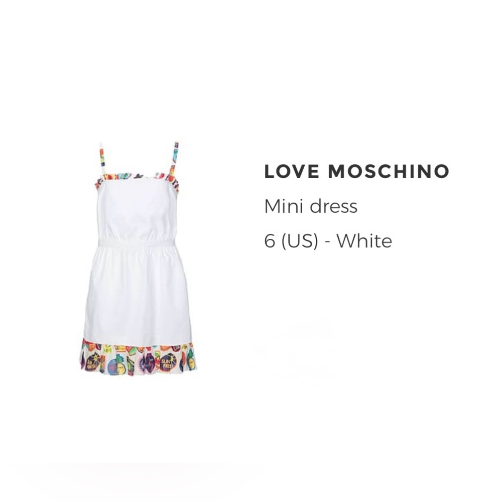 Love Moschino White Dress with Colorful Trim